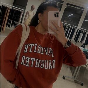 FAVORITE DAUGHTER Red Collegiate Sweatshirt M